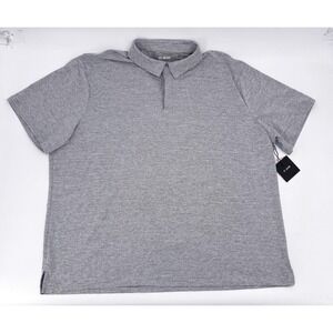 New 01 Algo Polo Shirt Mens 3XL Gray Microstripe Arrieta Performance UPF 40